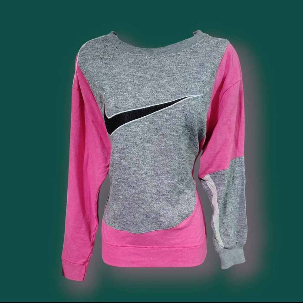 Nike Crewneck Vintage Grey Tag Medium Pink Grey Custom Sweatshirt